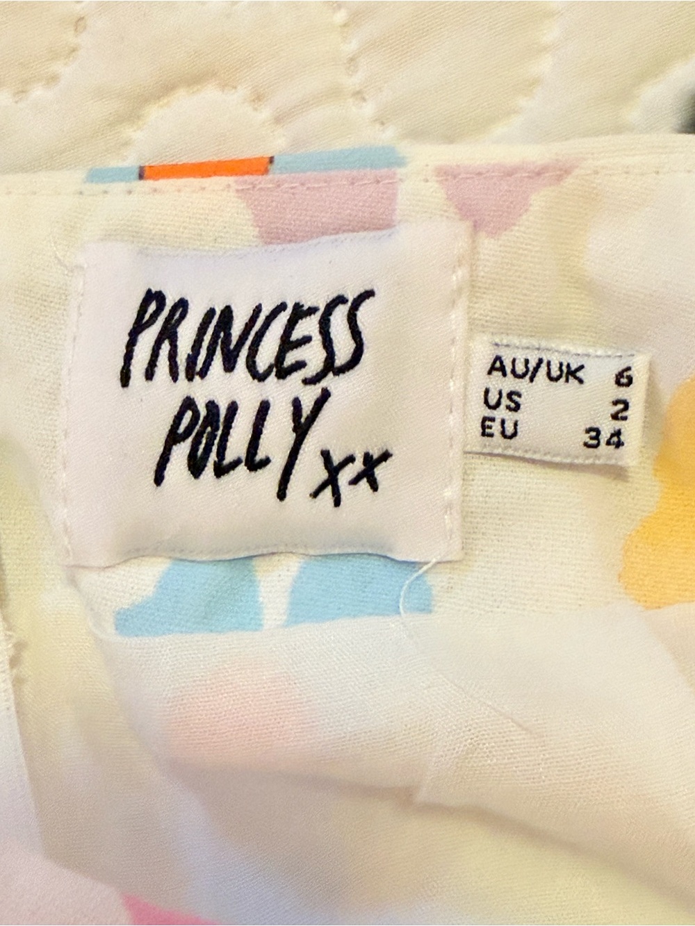 Princess Polly Cream Mini Skirt with Pastel Florals XS Girlhoodcore Coquette - Picture 3 of 5